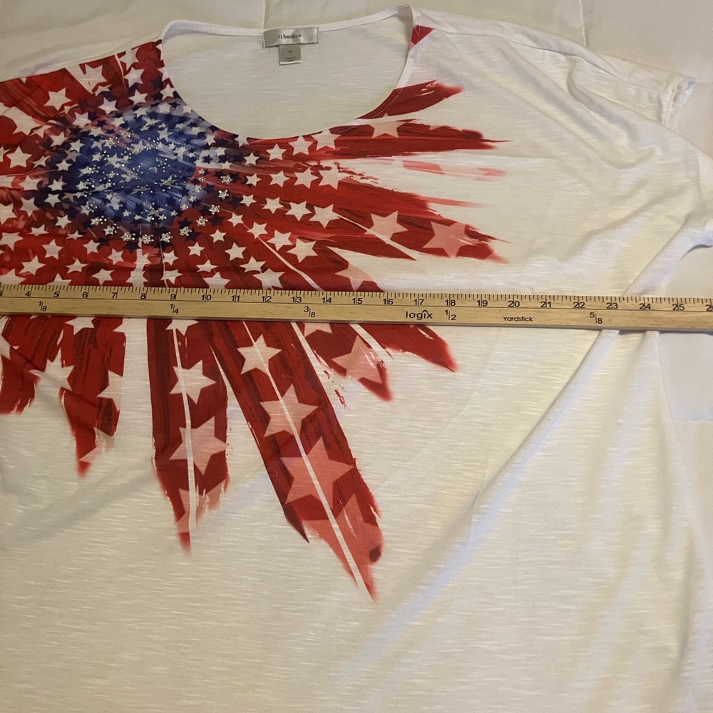 CJ Banks Women’s 2X Patriotic Tops Bundle (4) Star Flag Americana Plus Size - Picture 5 of 16